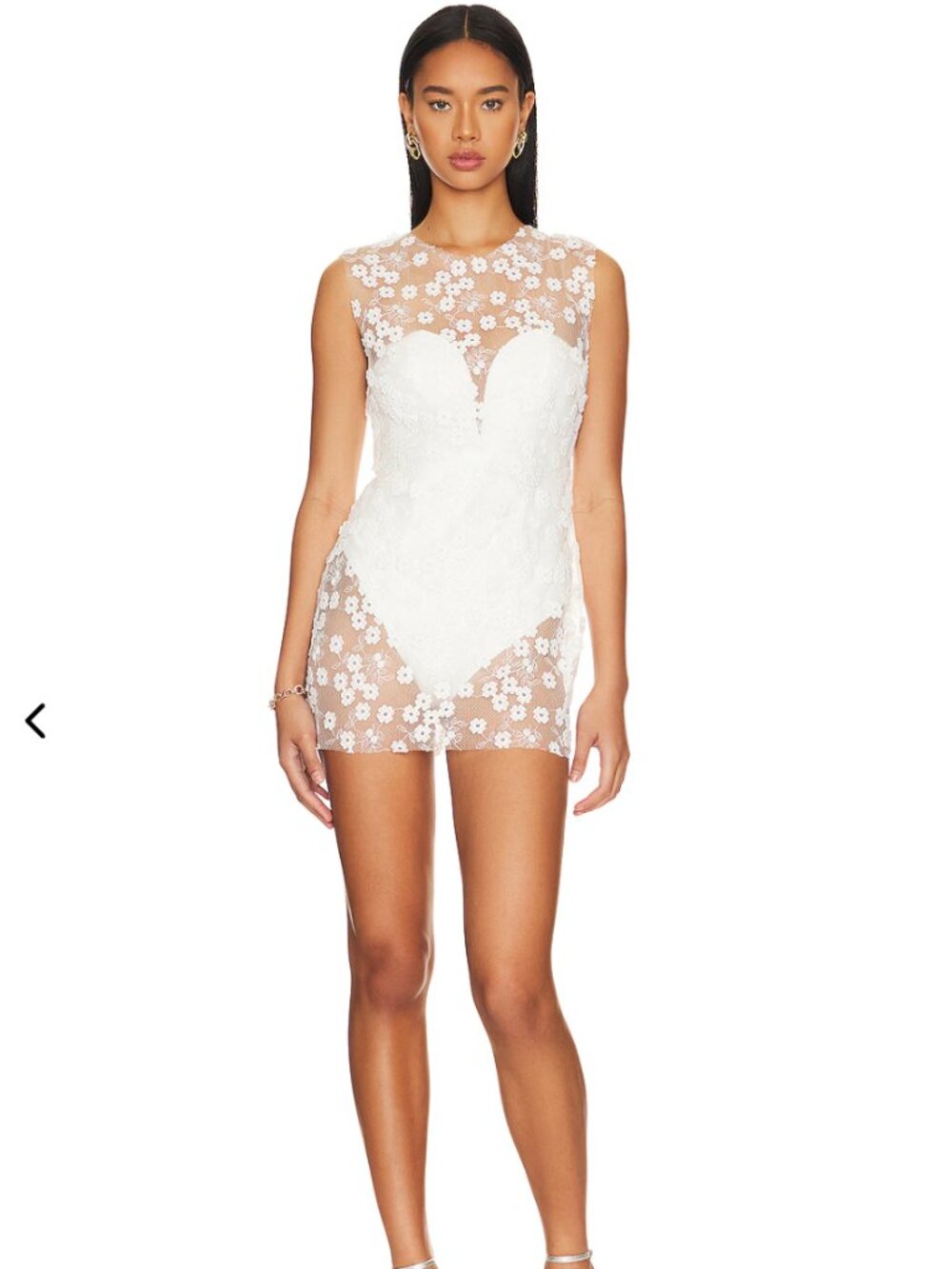 RUMER Rosella Mini Dress in White Lace